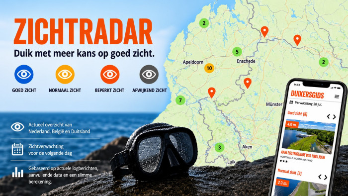 Nieuw. Duikersgids ZichtRadar. Duik met meer kans op goed zicht!